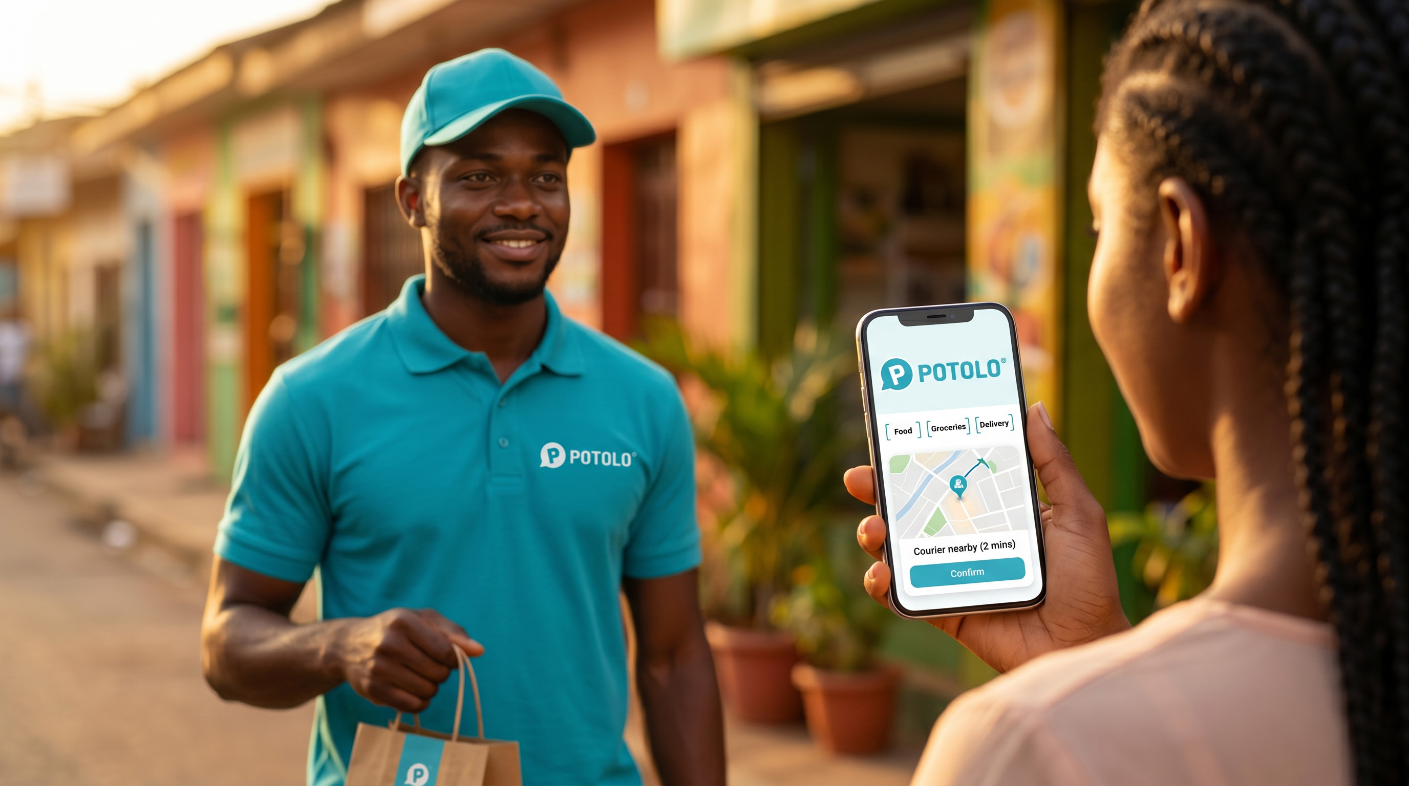 Potolo delivering an order locally on foot